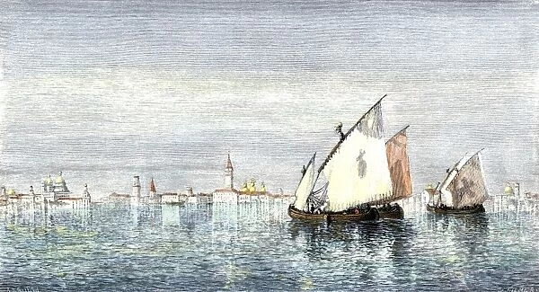 GEUR2A-00090. Sailboats on the lagoon of Venice.
