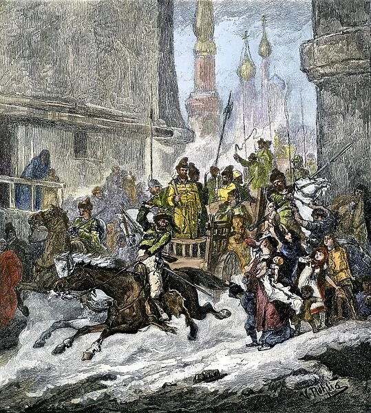 GEUR2A-00119. The Streltsi going to execution for their revolt against Tsar Peter I, 1698.