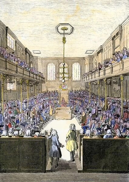 GGBR2A-00059. House of Commons in session during the reign of George II, early 1700s.