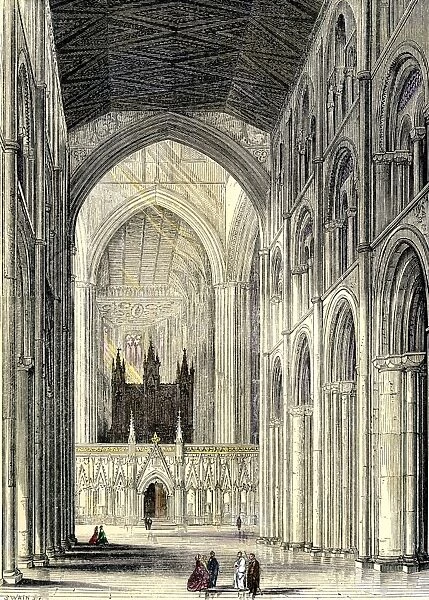 GGBR2A-00066. Interior of an English cathedral.