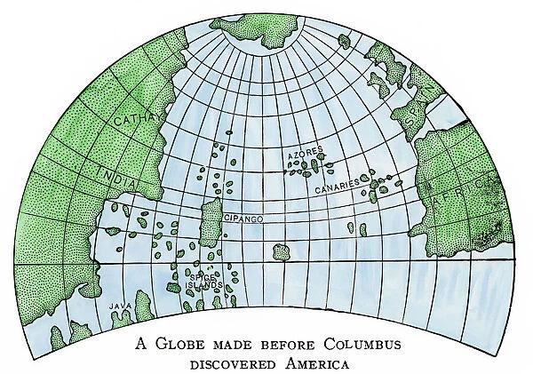 Globe of 1492, lacking the New World