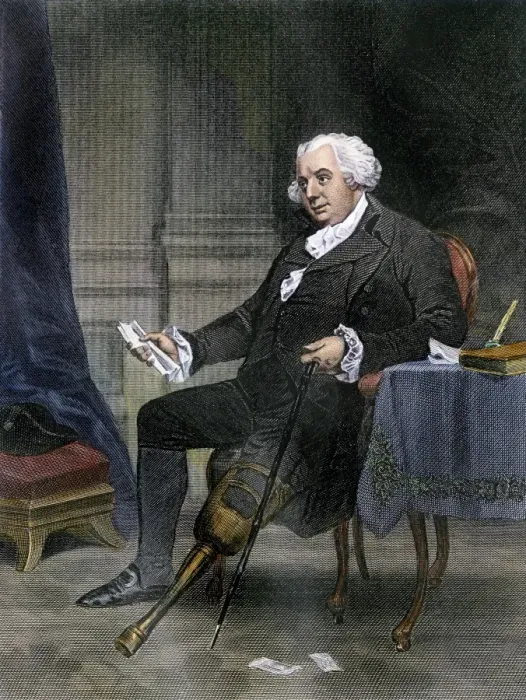Framed Print : Gouverneur Morris. Hand-colored 19th-century engraving of a painting Framed Print : Gouverneur Morris. Hand-colored 19th-century engraving of a painting