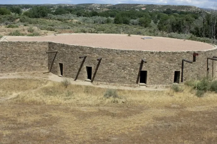 Framed Print : A great kiva reconstructed at Aztec National Monument
