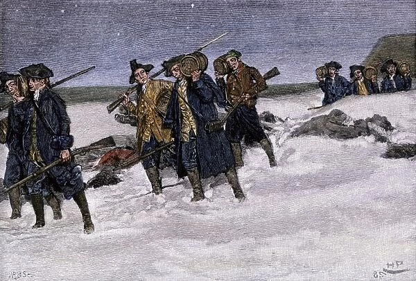 Gunpowder brought to Boston from Fort Ticonderoga, 1775