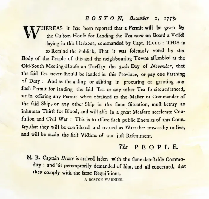 Framed Print : Handbill warning Boston patriots against buying tea