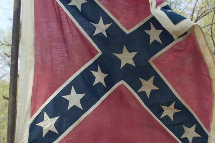 Framed Print : Handmade Confederate battle flag replica