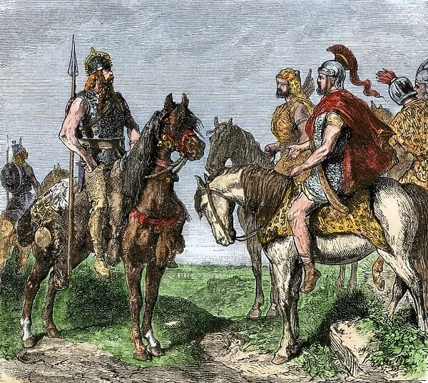 Hannibal meets with Gauls on his way to invade Rome