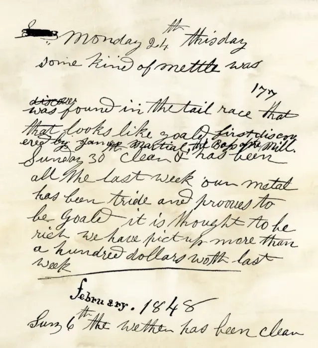 Framed Print : Henry Biglers diary entry marking James Marshalls gold discovery at Sutters Framed Print : Henry Biglers diary entry marking James Marshalls gold discovery at Sutters