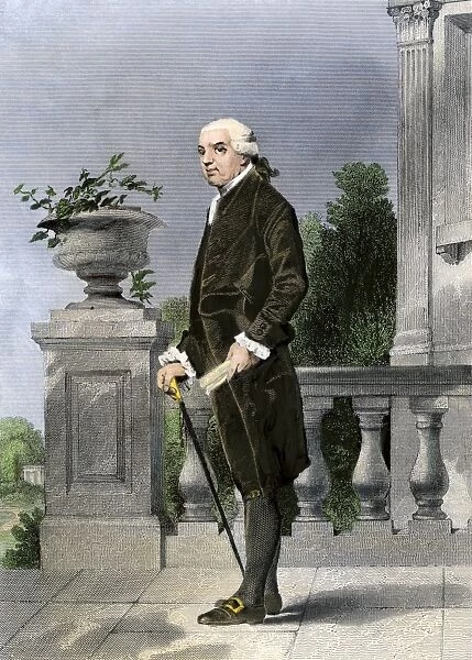 Henry Laurens of South Carolina.. Hand-colored engraving reproduction of a portrait