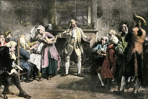 HOUS2A-00047. Coffee-house orator in London, 1700s.
