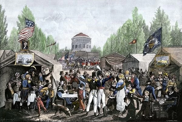 HOUS2A-00104. Fourth of July celebration in Centre Square, Philadelphia, 1819.