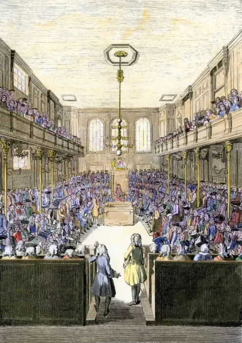 Framed Print : House of Commons in session during the reign of George II Framed Print : House of Commons in session during the reign of George II