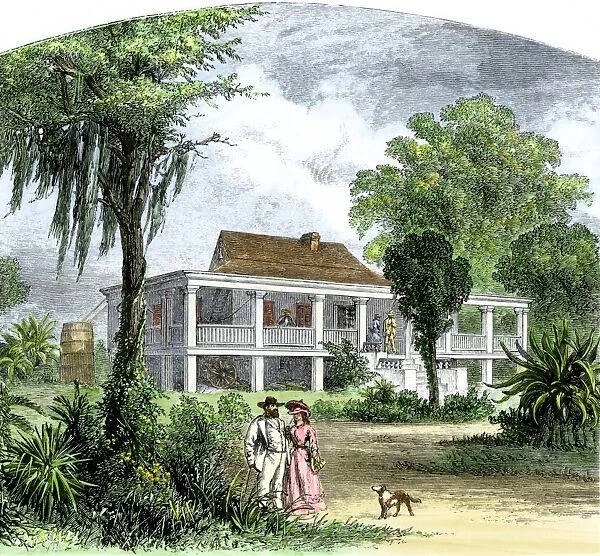 HSET2A-00010. A plantation home in Mississippi before the Civil War.