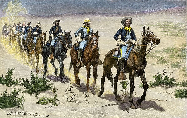 HSET2A-00088. Buffalo soldiers in the Arizona desert.