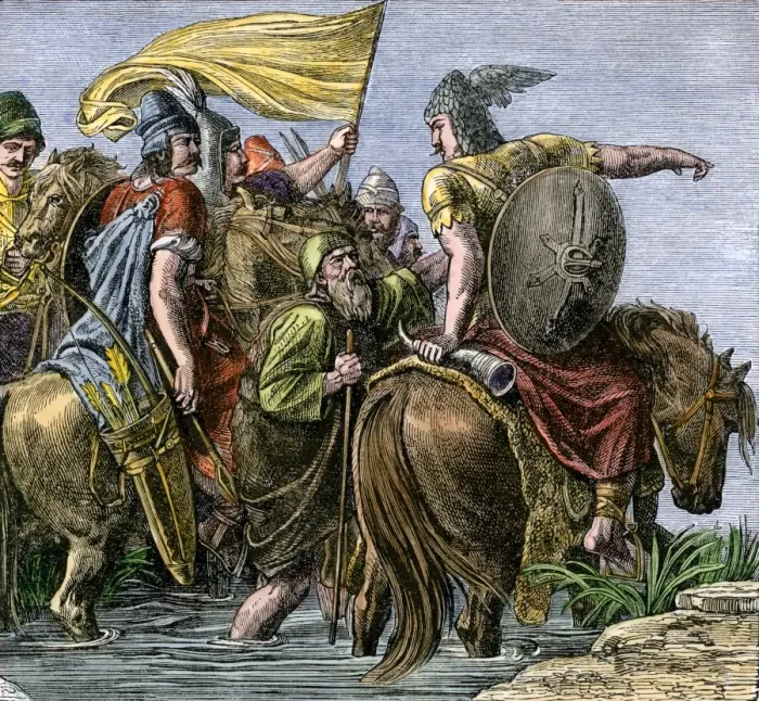 Framed Print : Huns migrating to Europe from Asia