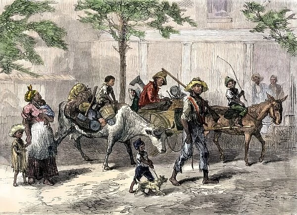 HUSG2A-00032. Former slaves fleeing to Kansas from yellow fever outbreak in South, 1870s.