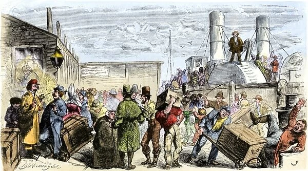HUSG2A-00049. European immigrants landing in New York City, 1850s.