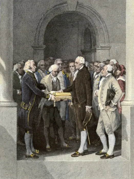 Framed Print : Inauguration of President Washington at Federal Hall in New York City Framed Print : Inauguration of President Washington at Federal Hall in New York City