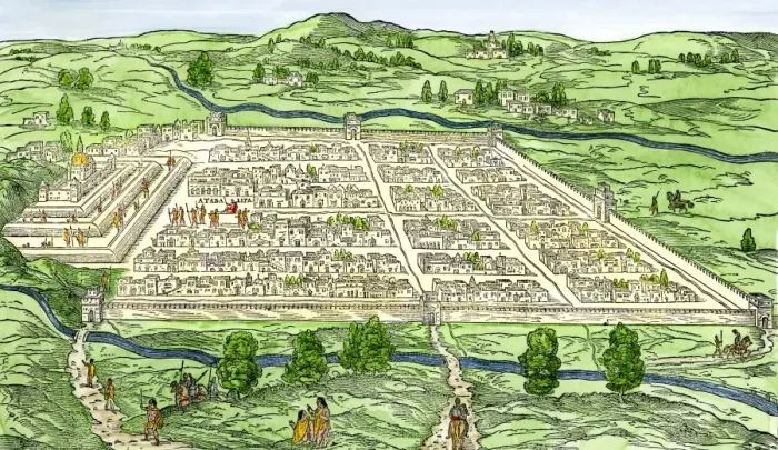 Framed Print : Inca city of Cusco, Peru, in 1556 Framed Print : Inca city of Cusco, Peru, in 1556