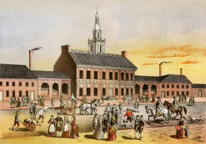 Framed Print : Independence Hall in Philadelphia where the Continental Congress met to write Framed Print : Independence Hall in Philadelphia where the Continental Congress met to write