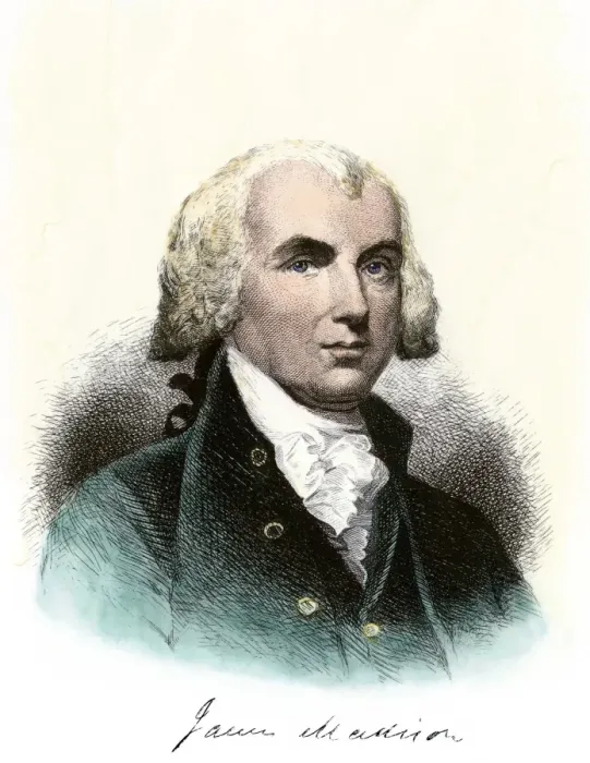 Framed Print : James Madison, with his autograph Framed Print : James Madison, with his autograph
