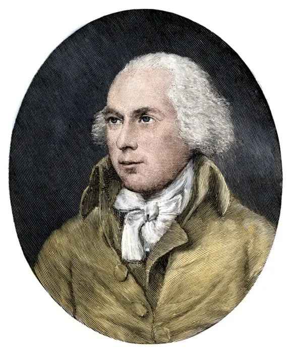 Framed Print : James Madison. Hand-colored woodcut of a portrait Framed Print : James Madison. Hand-colored woodcut of a portrait
