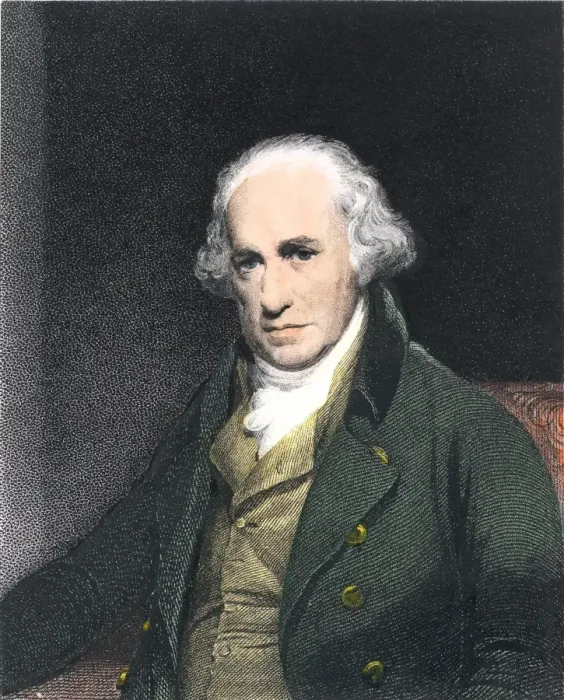 Framed Print : James Watt. Hand-colored engraving of a portrait Framed Print : James Watt. Hand-colored engraving of a portrait