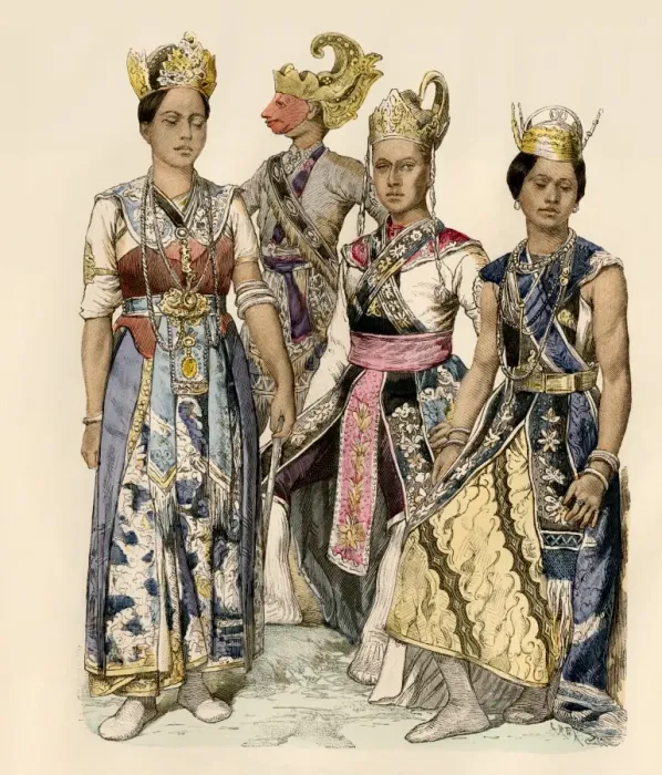 Framed Print : Java dancers and actors