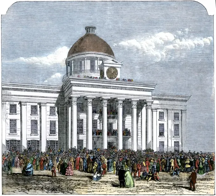 Framed Print : Jefferson Davis inaugurated as president of the Confederate States of America