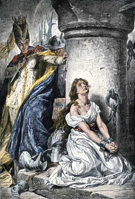 Framed Print : Joan of Arc in prison