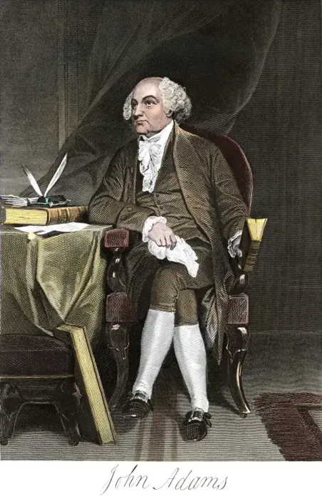 Framed Print : John Adams, seated at a desk Framed Print : John Adams, seated at a desk