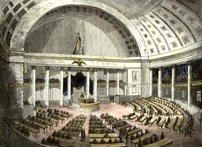 Framed Print : John Quincy Adams in Congress defending the right of petition