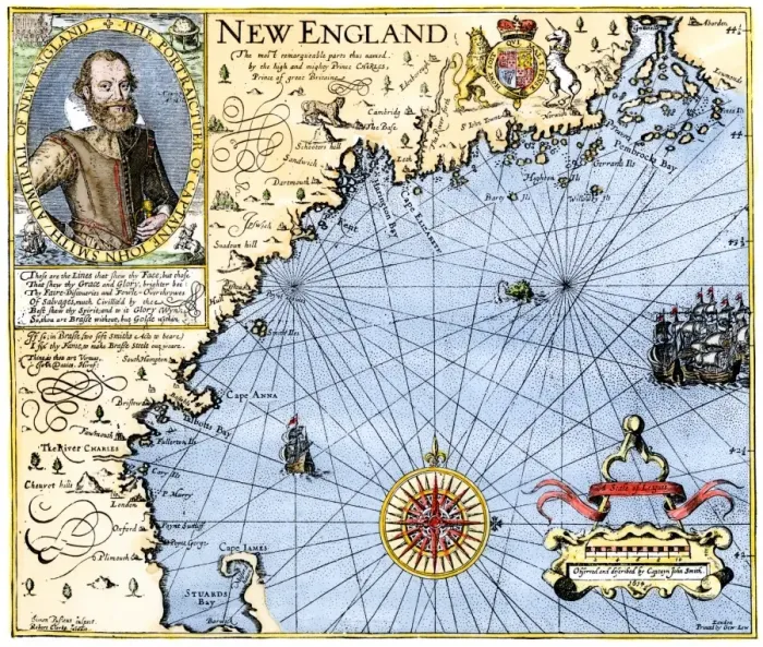 Framed Print : John Smiths map of New England Framed Print : John Smiths map of New England