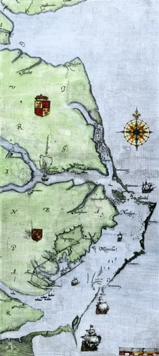 Framed Print : John Whites map of the Virginia Framed Print : John Whites map of the Virginia