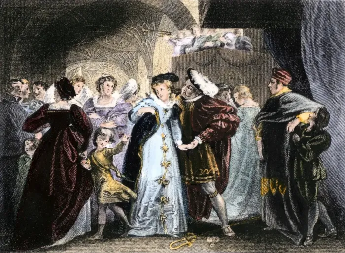Framed Print : King Henry VIII meets Anne Boleyn, 1527 Framed Print : King Henry VIII meets Anne Boleyn, 1527