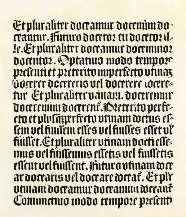 Framed Print : Latin grammar page from Gutenbergs press Framed Print : Latin grammar page from Gutenbergs press