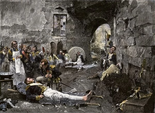 Loss of Marshal Lannes in the French defeat near Vienna, 1809