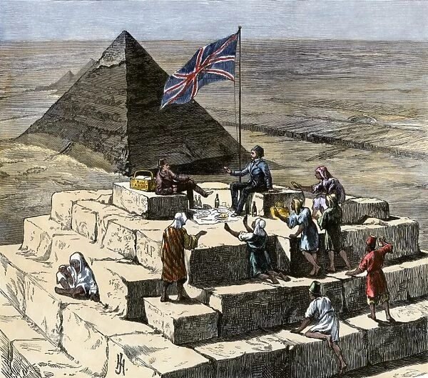 Luncheon atop the Pyramid of Gizeh, 1800s