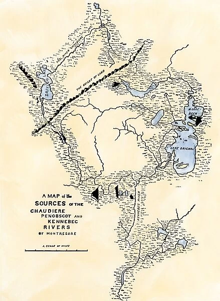 Maine map used in Arnolds invasion of Quebec, 1775
