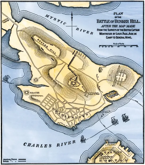 Framed Print : Map of the Battle of Bunker Hill Framed Print : Map of the Battle of Bunker Hill