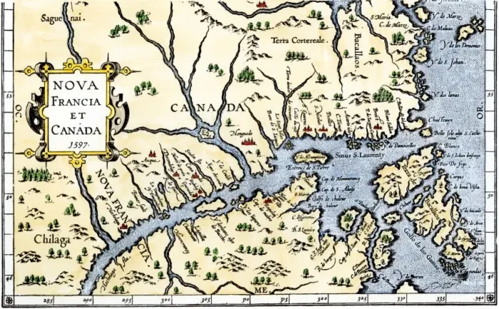 Framed Print : Map of New France and Canada, 1597