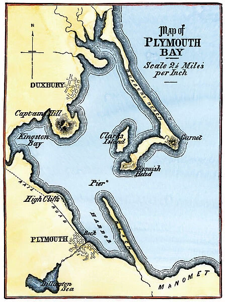 Map of Plymouth Bay, Massachusetts