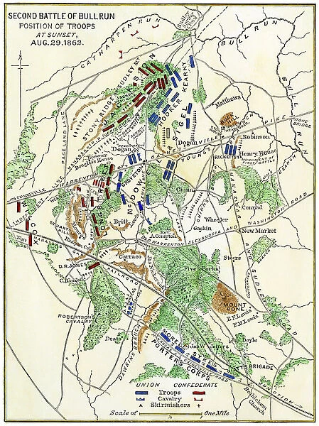 Map of the Second Battle of Bull Run, 1862