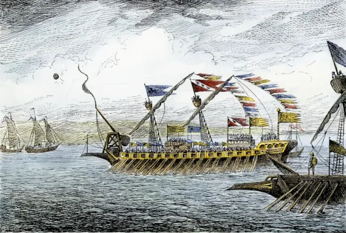 Framed Print : Marco Polo leading the Venetian ships at Korcula in the Adriatic Sea Framed Print : Marco Polo leading the Venetian ships at Korcula in the Adriatic Sea