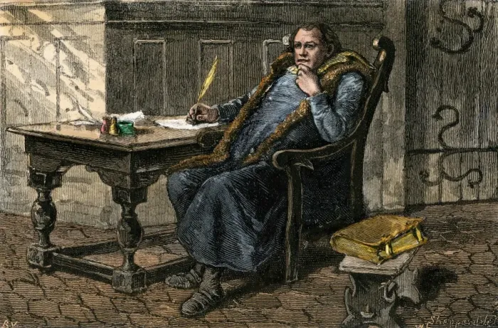Framed Print : Martin Luther writing Framed Print : Martin Luther writing