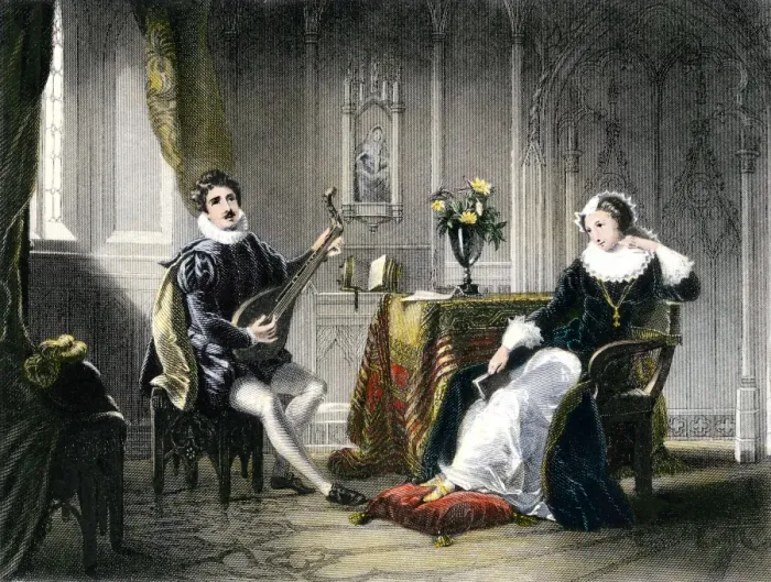 Framed Print : Mary, Queen of Scots, courted by Chatelar Framed Print : Mary, Queen of Scots, courted by Chatelar