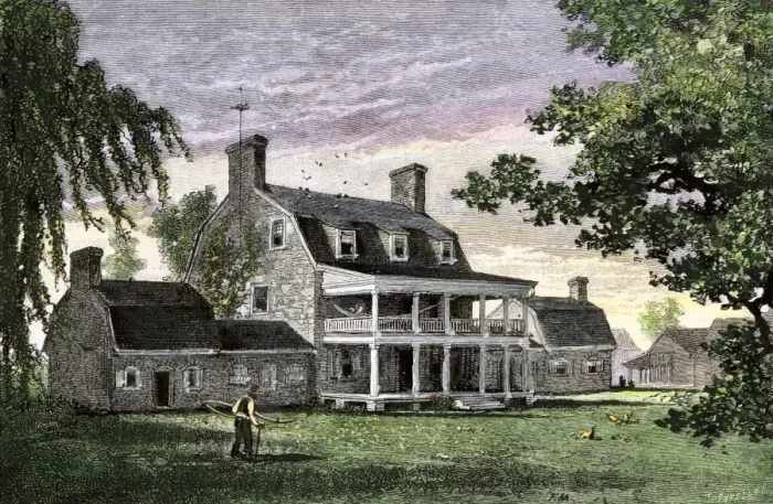 Framed Print : Maryland plantation manor, 1800s Framed Print : Maryland plantation manor, 1800s