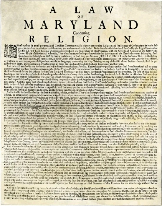 Framed Print : Marylands religious tolerance law, 1600s Framed Print : Marylands religious tolerance law, 1600s