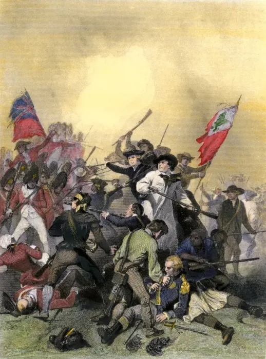Framed Print : Minutemen at the Battle of Bunker Hill at the outbreak of the American Framed Print : Minutemen at the Battle of Bunker Hill at the outbreak of the American
