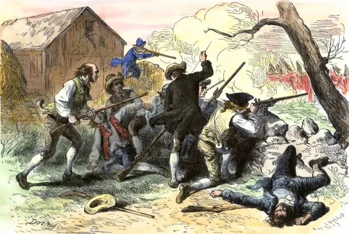 Framed Print : Minutemen at the Battle of Lexington Framed Print : Minutemen at the Battle of Lexington